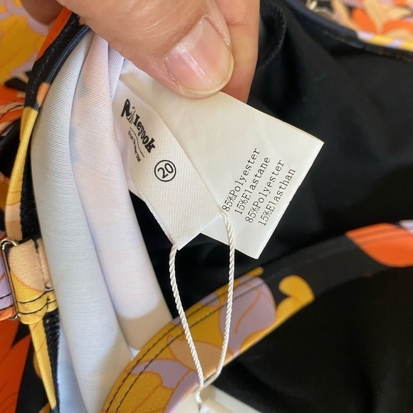 Nieyook Elegant Floral Tankini Dress Swimsuit Top Only Orange and Black Size 20W - Picture 9 of 9